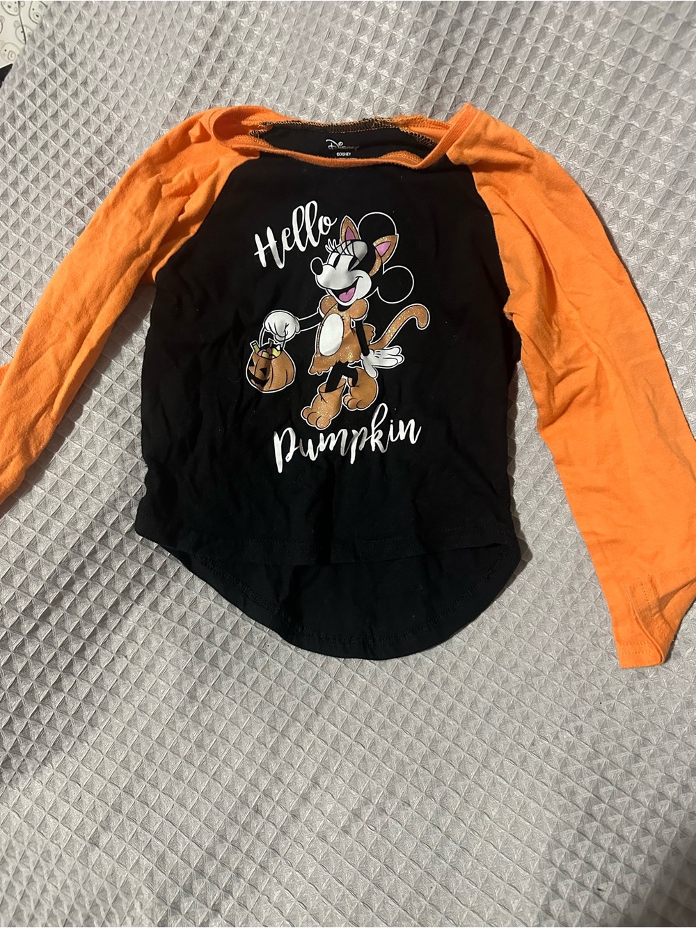 Disney Black & Orange Minnie Halloween Long Sleeve Tee